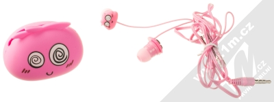 1Mcz YJ-01 Jellie stereo sluchátka s konektorem Jack 3,5mm růžová (pink) balení