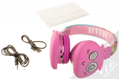 1Mcz YJ-09BT Jellie Bluetooth stereo sluchátka růžová (pink) balení