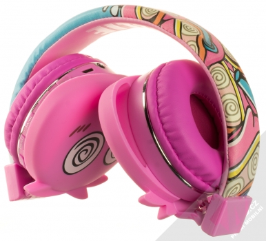 1Mcz YJ-09BT Jellie Bluetooth stereo sluchátka růžová (pink) složené