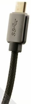 4smarts Basic Line krátký opletený USB kabel s USB Type-C konektorem a délkou 21cm pro mobilní telefon, mobil, smartphone šedá (grey) konektor Type-C