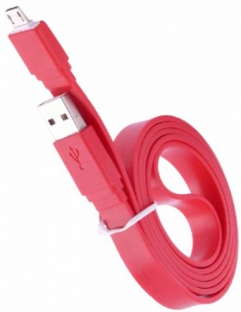 microUSB kabel plochý red