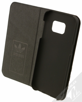 Adidas Booklet Case Suede flipové pouzdro pro Samsung Galaxy S7 (BH8649) černá (all black) otevřené