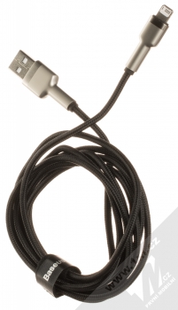 Baseus Cafule Metal Cable opletený USB kabel délky 2 metry s Apple Lightning konektorem (CALJK-B01) stříbrná černá (silver black) komplet