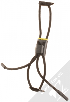 Baseus Lockable Rope Strap sportovní provázkový řemínek pro Apple Watch 38mm, Watch 40mm, Watch 41mm (LBAPWA4-AGY) šedá žlutá (grey yellow) na délku zezadu