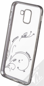 Beeyo Flying pokovený ochranný kryt pro Samsung Galaxy J6 (2018) stříbrná průhledná (silver transparent) zepředu
