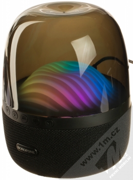 Borofone BP8 Glazed Bluetooth reproduktor se světelnými efekty černá (black) zepředu