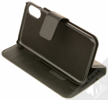 Bugatti Zurigo Full Grain Leather Booklet Case flipové pouzdro z pravé kůže pro Apple iPhone X černá (black) stojánek