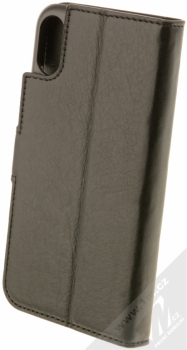 Bugatti Zurigo Full Grain Leather Booklet Case flipové pouzdro z pravé kůže pro Apple iPhone X černá (black) zezadu
