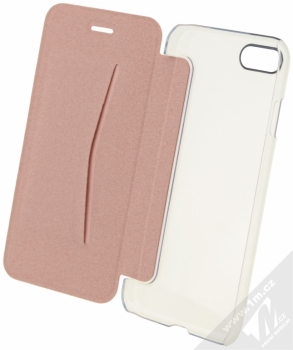 CellularLine Clear Book flipové pouzdro pro Apple iPhone 7 růžová (pink) otevřené