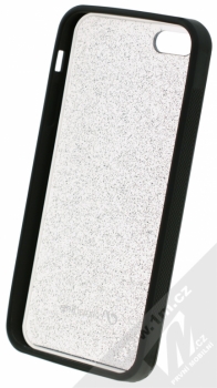 CellularLine Selfie Case třpytivý ochranný kryt s přísavnou plochou pro Apple iPhone 5, 5S, SE černá (black) zepředu