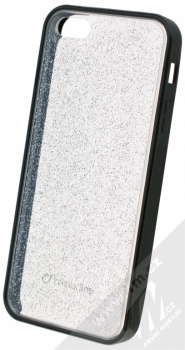 CellularLine Selfie Case třpytivý ochranný kryt s přísavnou plochou pro Apple iPhone 5, 5S, SE černá (black)