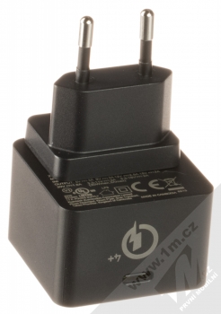 Cellularline Type-C Charger Kit PD 30W nabíječka do sítě s USB Type-C výstupem, rychlým nabíjením Qualcomm Quick Charge 4+ a USB kabel s USB Type-C konektorem černá (black) nabíječka zezdola