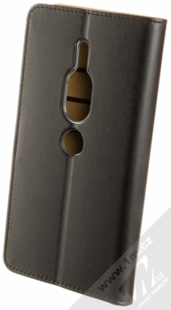 Celly Wally kožené pouzdro pro Sony Xperia XZ2 Premium černá (black) zezadu