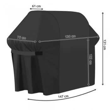 1Mcz Ochranný obal plachta na zahradní gril 130x75x131cm černá (black)