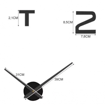 1Mcz DIY Designové nástěnné nalepovací 3D hodiny 130 cm, udělej-si-sám černá (black)