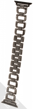 Dahase Bling D-Diamond kovový pásek s krystaly na zápěstí pro Apple Watch 42mm, Watch 44mm černá (black)