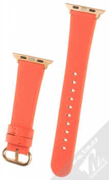 Dahase Grain Leather Strap kožený pásek na zápěstí pro Apple Watch 42mm, Watch 44mm oranžová (orange) zezadu
