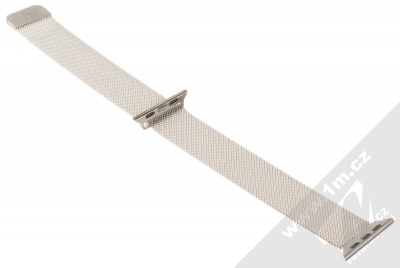 Devia Elegant Milanese Loop magnetický pásek z leštěného kovu na zápěstí pro Apple Watch 38mm, Watch 40mm stříbrná (silver) rozepnuté zezadu