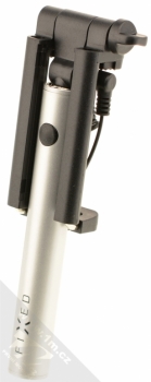 Fixed Snap Mini kompaktní selfie tyčka s tlačítkem spouště přes audio konektor jack 3,5mm stříbrná (silver) složené
