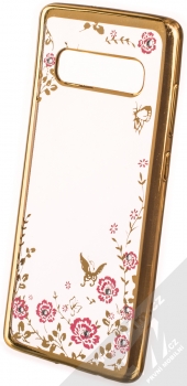Forcell Diamond Flower TPU ochranný kryt pro Samsung Galaxy S10 Plus zlatá (gold)