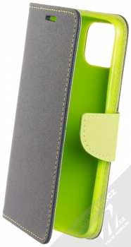 Forcell Fancy Book flipové pouzdro pro Apple iPhone 11 Pro Max modrá limetkově zelená (blue lime)