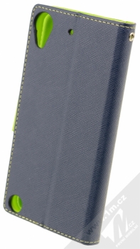 Forcell Fancy Book flipové pouzdro pro HTC Desire 530, Desire 630 modro limetkově zelená (blue lime) zezadu