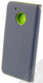 Forcell Fancy Book flipové pouzdro pro Moto G5 modrá limetkově zelená (blue lime) zezadu