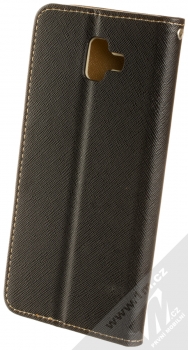 Forcell Fancy Book flipové pouzdro pro Samsung Galaxy J6 Plus (2018) černá zlatá (black gold) zezadu