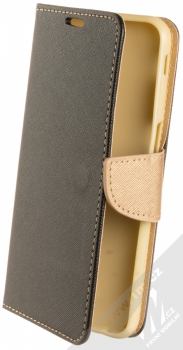 Forcell Fancy Book flipové pouzdro pro Samsung Galaxy J6 Plus (2018) černá zlatá (black gold)