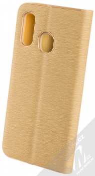 Forcell Luna flipové pouzdro pro Samsung Galaxy A40 zlatá (gold) zezadu