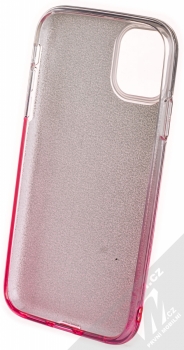 Forcell Shining Duo třpytivý ochranný kryt pro Apple iPhone 11 stříbrná růžová (silver pink) zepředu