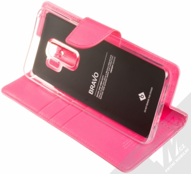 Goospery Bravo Diary flipové pouzdro pro Samsung Galaxy S9 Plus sytě růžová (hot pink) stojánek