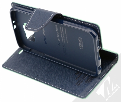 Goospery Fancy Diary flipové pouzdro pro Samsung Galaxy S6 mátově zeleno modrá (mint / blue) stojánek
