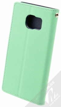 Goospery Fancy Diary flipové pouzdro pro Samsung Galaxy S6 mátově zeleno modrá (mint / blue) zezadu