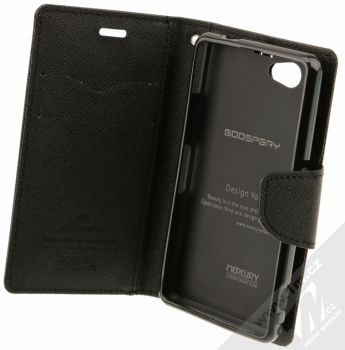 Goospery Fancy Diary flipové pouzdro pro Sony Xperia Z1 Compact černá (black) otevřené