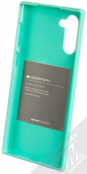 Goospery Jelly Case TPU ochranný silikonový kryt pro Samsung Galaxy Note 10 mátově zelená (mint green) zepředu