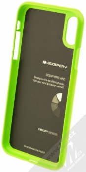 Goospery Jelly Case TPU ochranný silikonový kryt pro Apple iPhone X limetkově zelená (lime green) zepředu