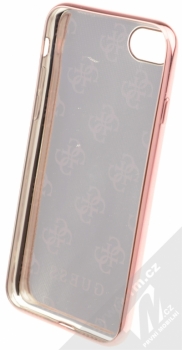 Guess 4G Soft Case ochranný kryt pro Apple iPhone 7 (GUHCP74GGPI) černá růžově zlatá (black rose gold metal) zepředu