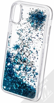 Guess Liquid Glitter All I Do is Shine Hard Case ochranný kryt s přesýpacím efektem třpytek pro Apple iPhone X (GUHCPXGLUQBL) modrá (blue) animace 4