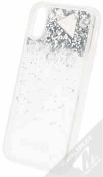 Guess Liquid Glitter Hard Case ochranný kryt s přesýpacím efektem třpytek pro Apple iPhone X (GUHCPXGLUFLSI) stříbrná průhledná (silver transparent) animace 1