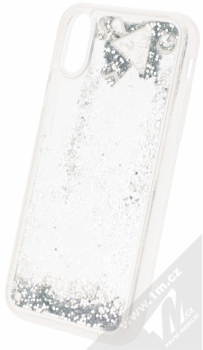 Guess Liquid Glitter Hard Case ochranný kryt s přesýpacím efektem třpytek pro Apple iPhone X (GUHCPXGLUFLSI) stříbrná průhledná (silver transparent) animace 2