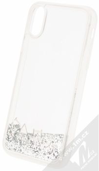 Guess Liquid Glitter Hard Case ochranný kryt s přesýpacím efektem třpytek pro Apple iPhone X (GUHCPXGLUFLSI) stříbrná průhledná (silver transparent) animace 5