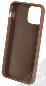 Guess Triangle 4G ochranný kryt pro Apple iPhone 12, iPhone 12 Pro (GUHCP12MPU4GHBR) hnědá (brown) zepředu