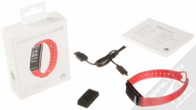 Huawei Color Band A2 chytrý fitness náramek se senzorem srdečního tepu červená (red) balení