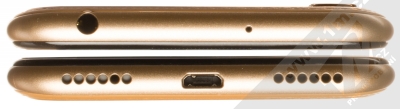 Huawei Y6 (2019) hnědá (amber brown) seshora a zezdola