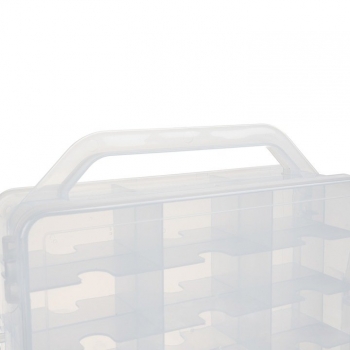 1Mcz Plastový kufřík na autíčka 25 x 33 cm 46ks bílá průhledná (white transparent)