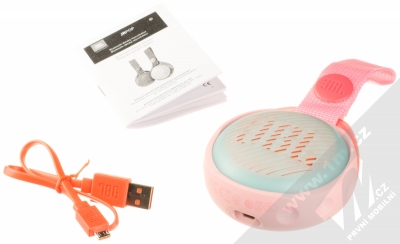 JBL JR POP voděodolný Bluetooth reproduktor růžová (pink) balení