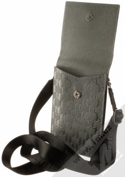 Karl Lagerfeld Monogram Plate Wallet Universal univerzální pouzdro kabelka s kapsičkami (KLWBSAMSMG) šedá (grey) otevřené