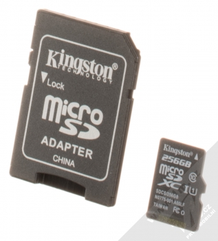 Kingston Canvas Select microSDXC 256GB Speed Class I (U1) paměťová karta + adaptér SD černá (black)