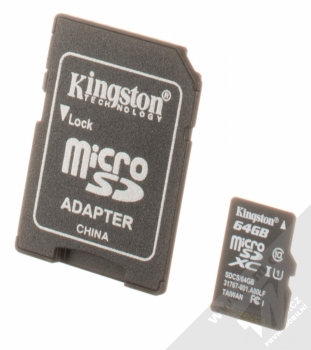 Kingston Canvas Select microSDXC 64GB Speed Class I (U1) paměťová karta + adaptér SD černá (black)